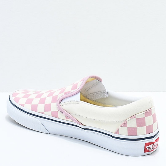vans pink and white checkered shoes